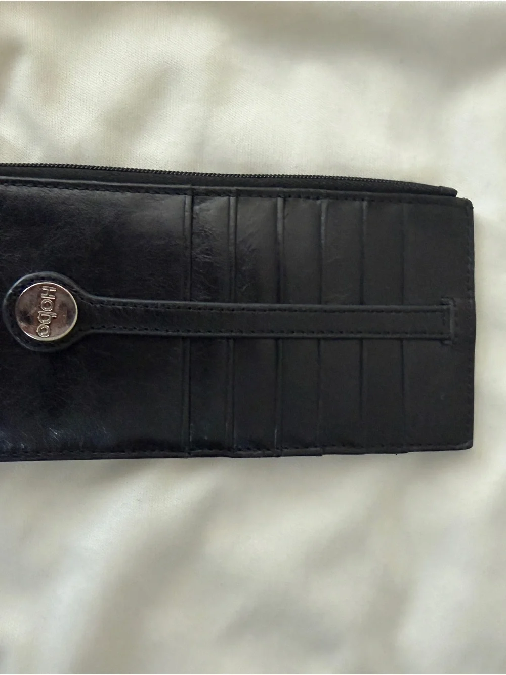 HOBO Black Leather Wallet with Floral ID Window - Picture 2 of 3